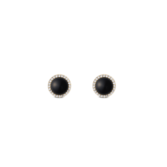 Audrey Earrings Black Agathe Gold