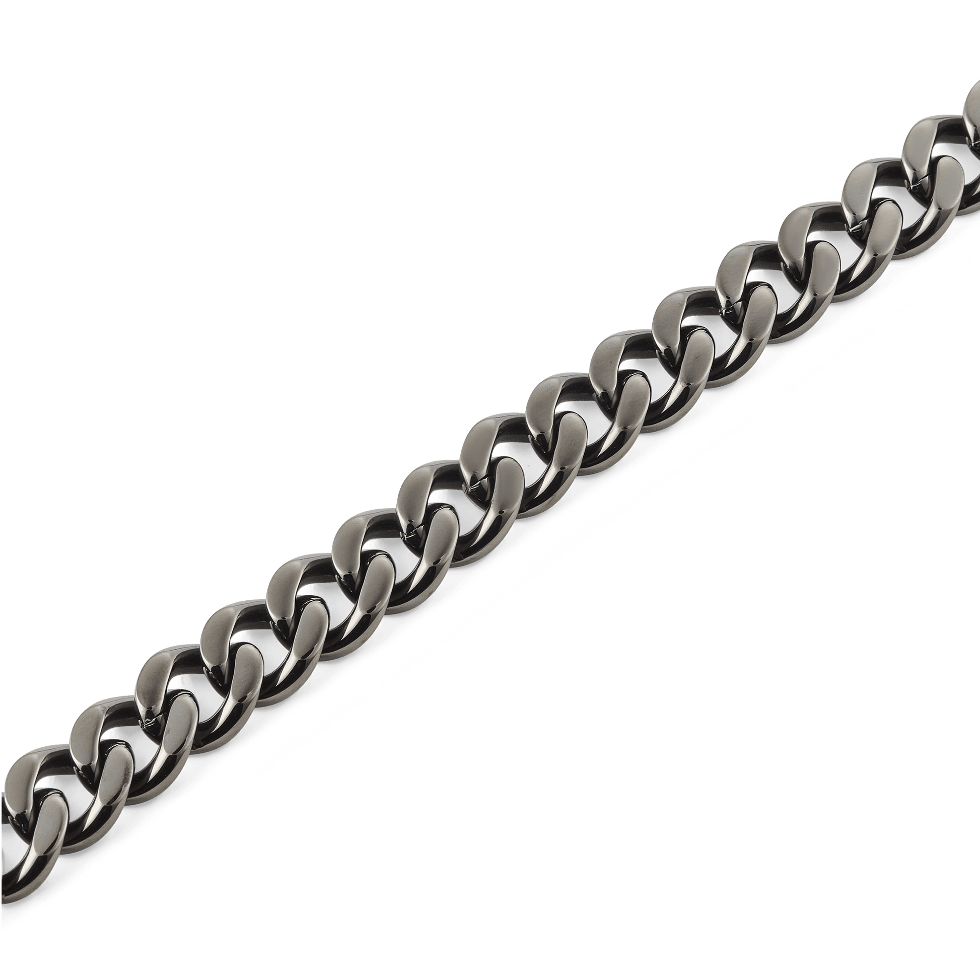 Ellipse Cuban Chain Necklace Graphite