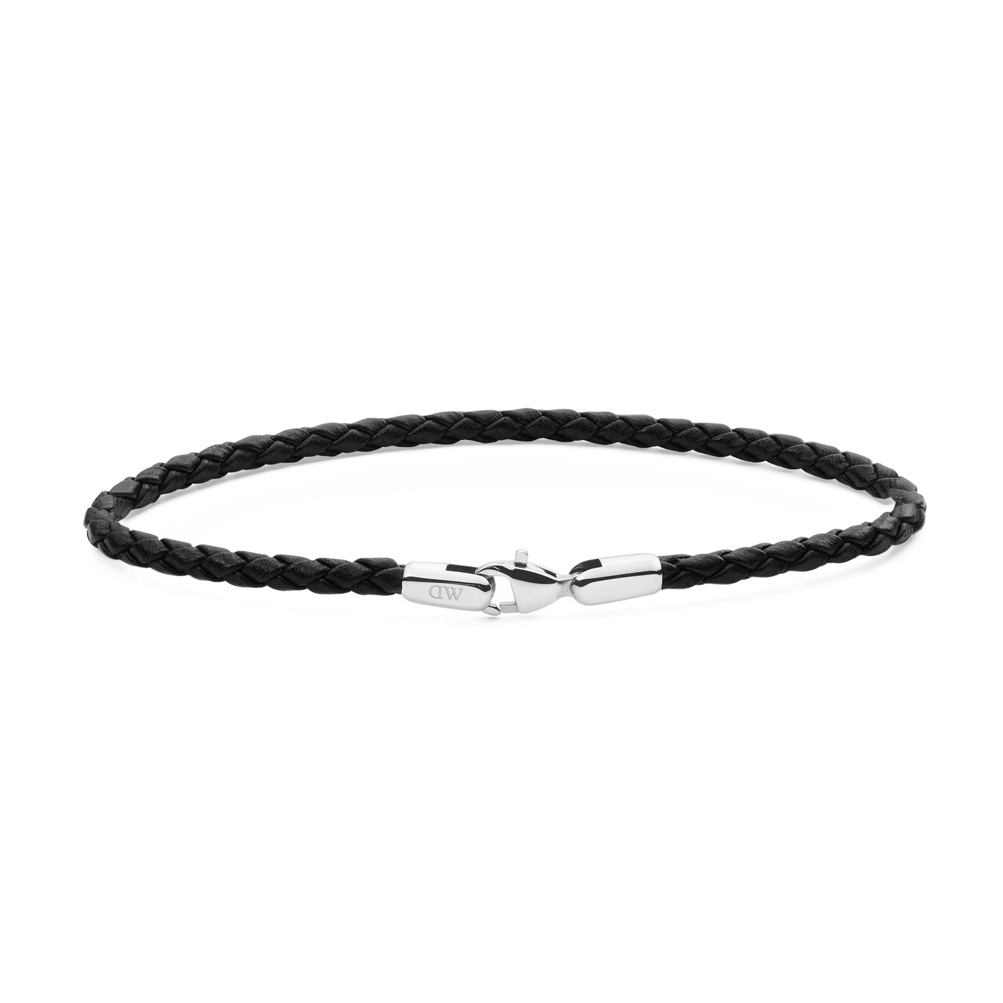 Daniel Braided Leather Bracelet Sheffield 2.8 Silver