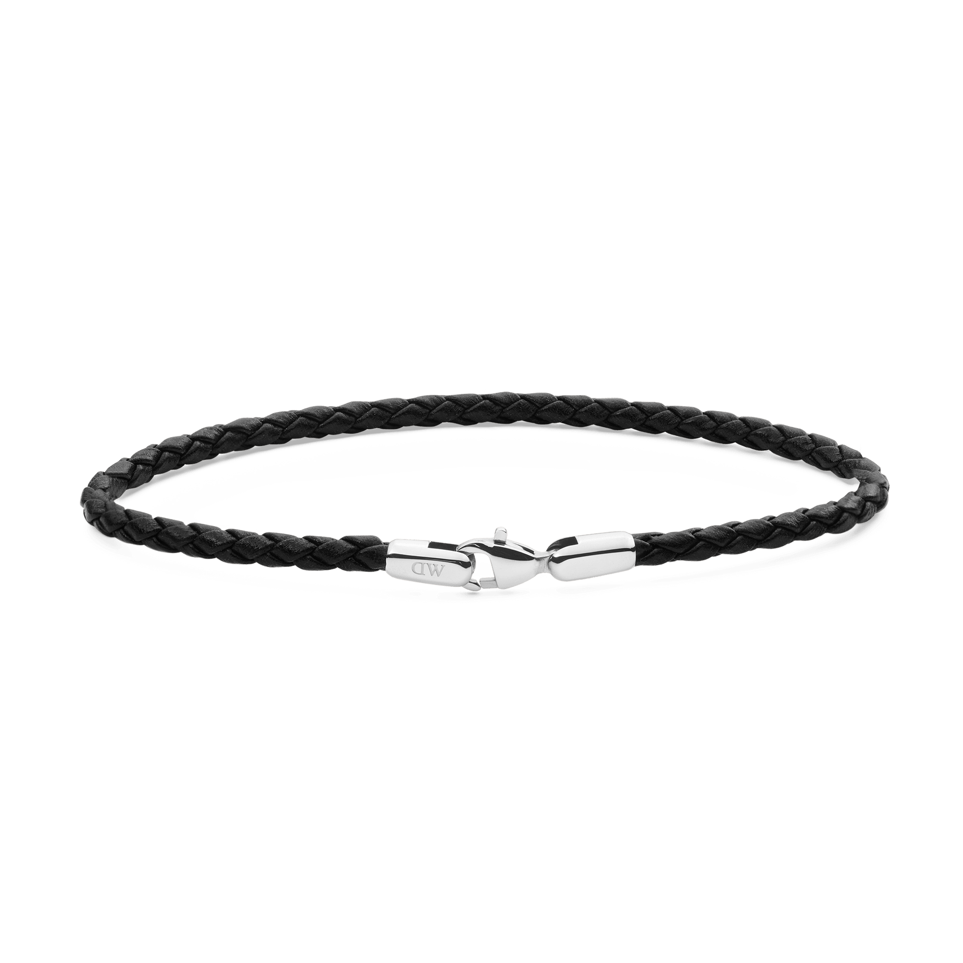 Daniel Braided Leather Bracelet Sheffield 2.8 Silver
