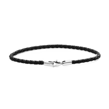 Daniel Braided Leather Bracelet Sheffield 2.8 Silver