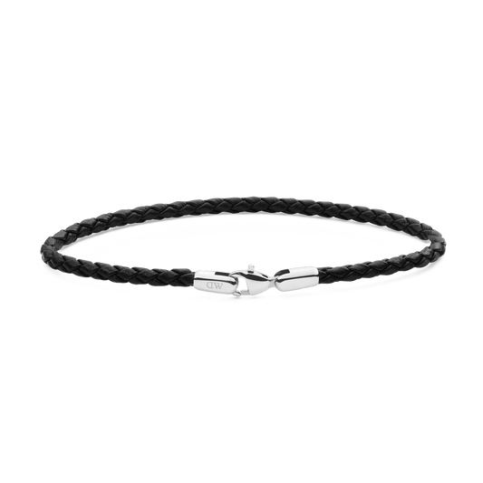 Daniel Braided Leather Bracelet Sheffield 2.8 Silver