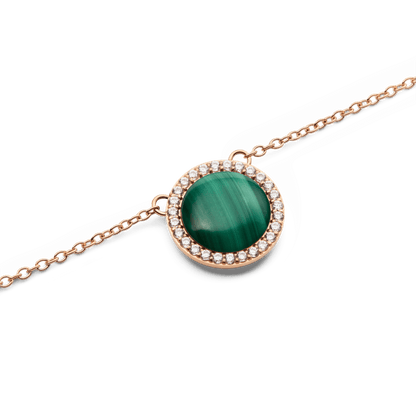 Audrey Necklace Malachite Rose Gold