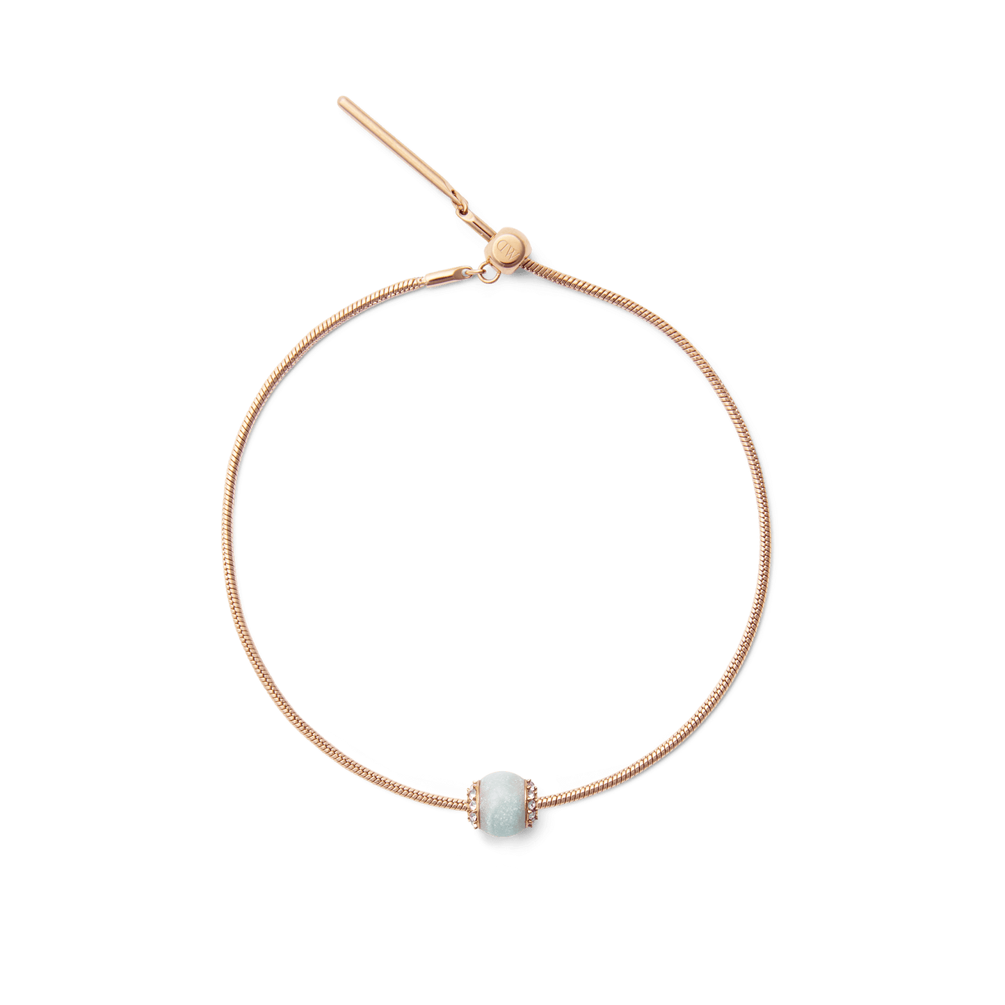 Amazonite Crystal Orb Rose Gold Charm