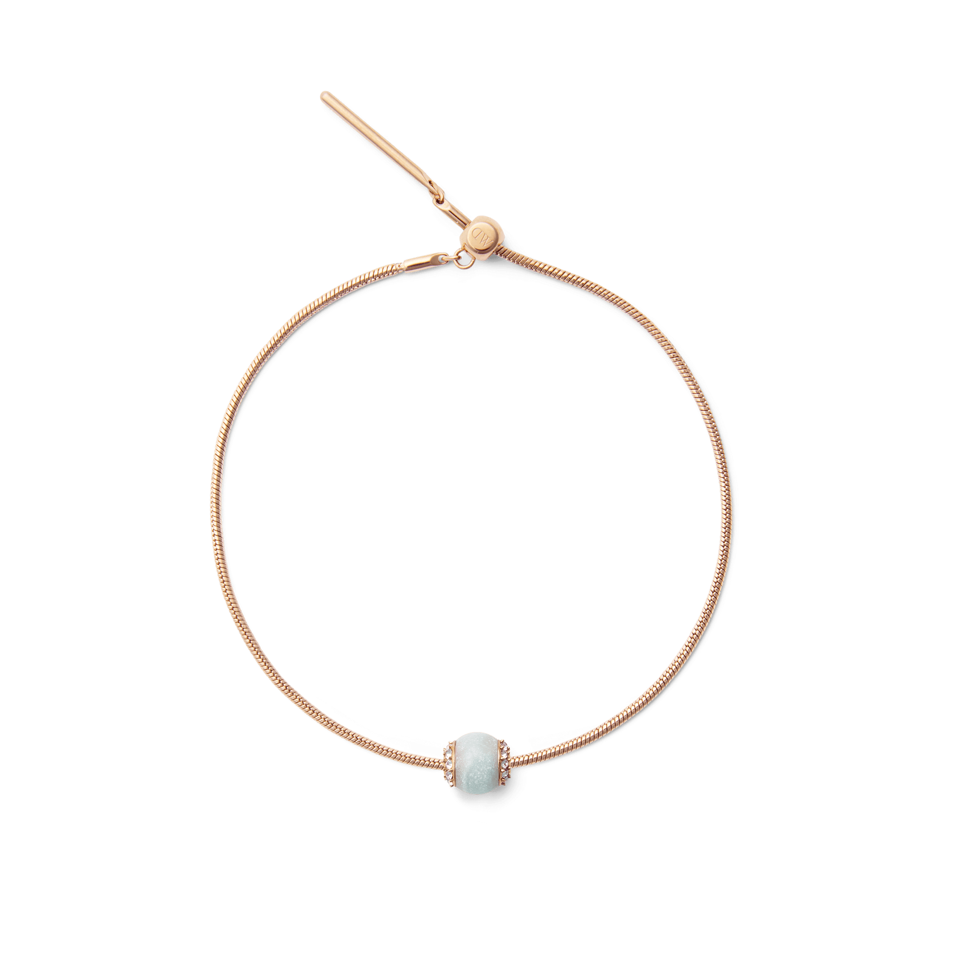 Amazonite Crystal Orb Rose Gold Charm
