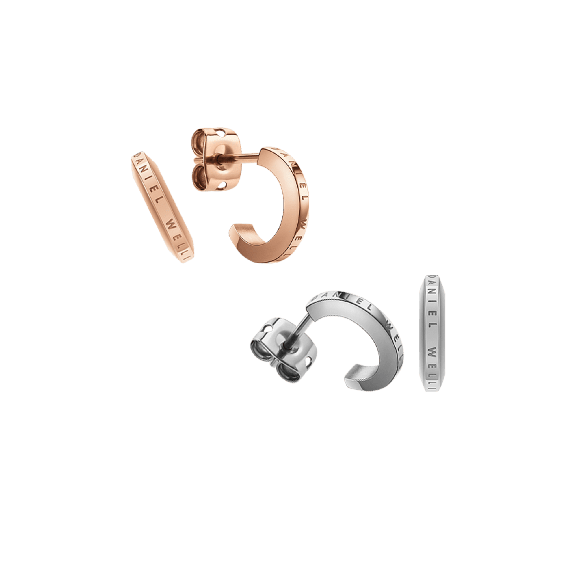 Elan Earrings Rose Gold + Silver