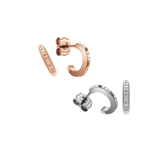 Elan Earrings Rose Gold + Silver