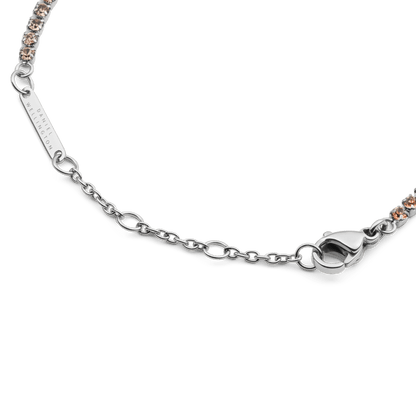 Classic Tennis Bracelet Apricot Silver