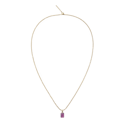 Amethyst Octagon Gold Charm