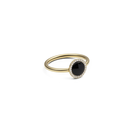 Audrey Ring Black Agathe Gold