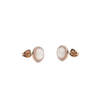 Audrey Earrings Mother of Pearl Rose Gold