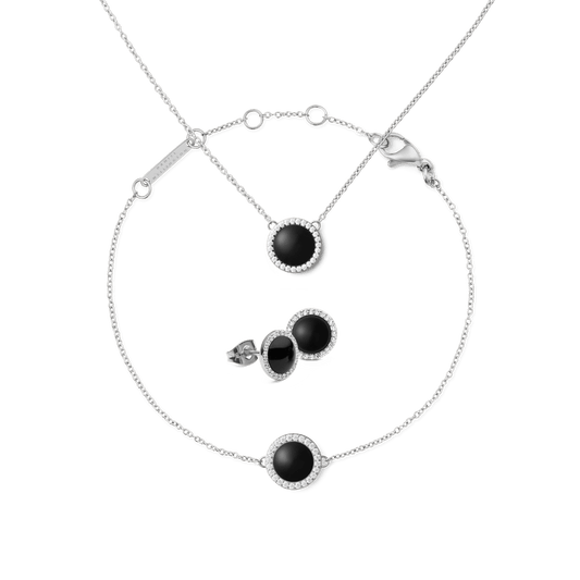 Audrey Black Agathe Silver Set