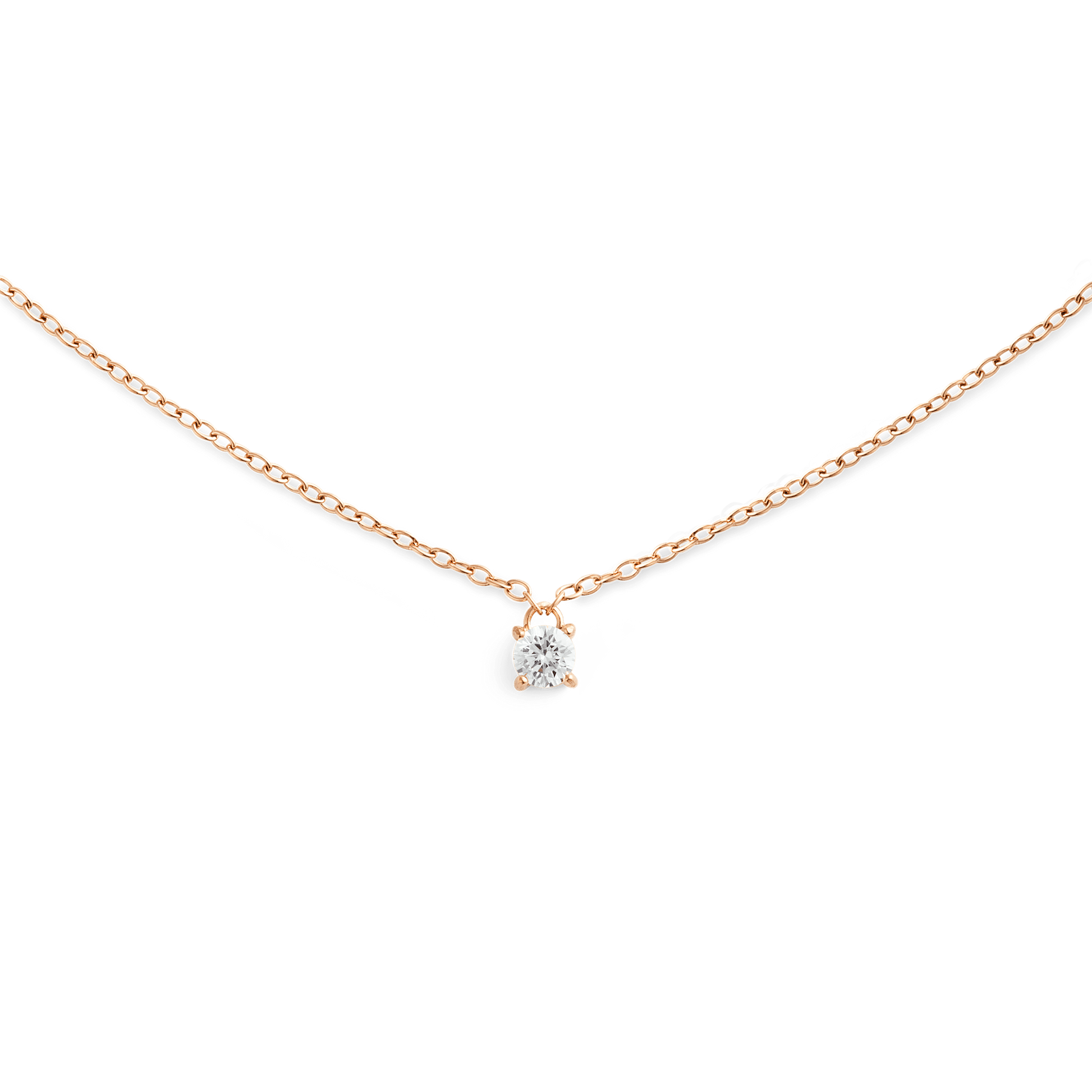 Mirelle Solitaire Necklace Rose Gold