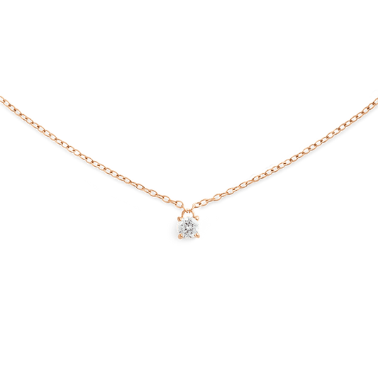 Mirelle Solitaire Necklace Rose Gold