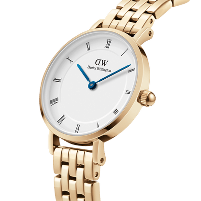 Petite Roman Numerals 5-Link Gold