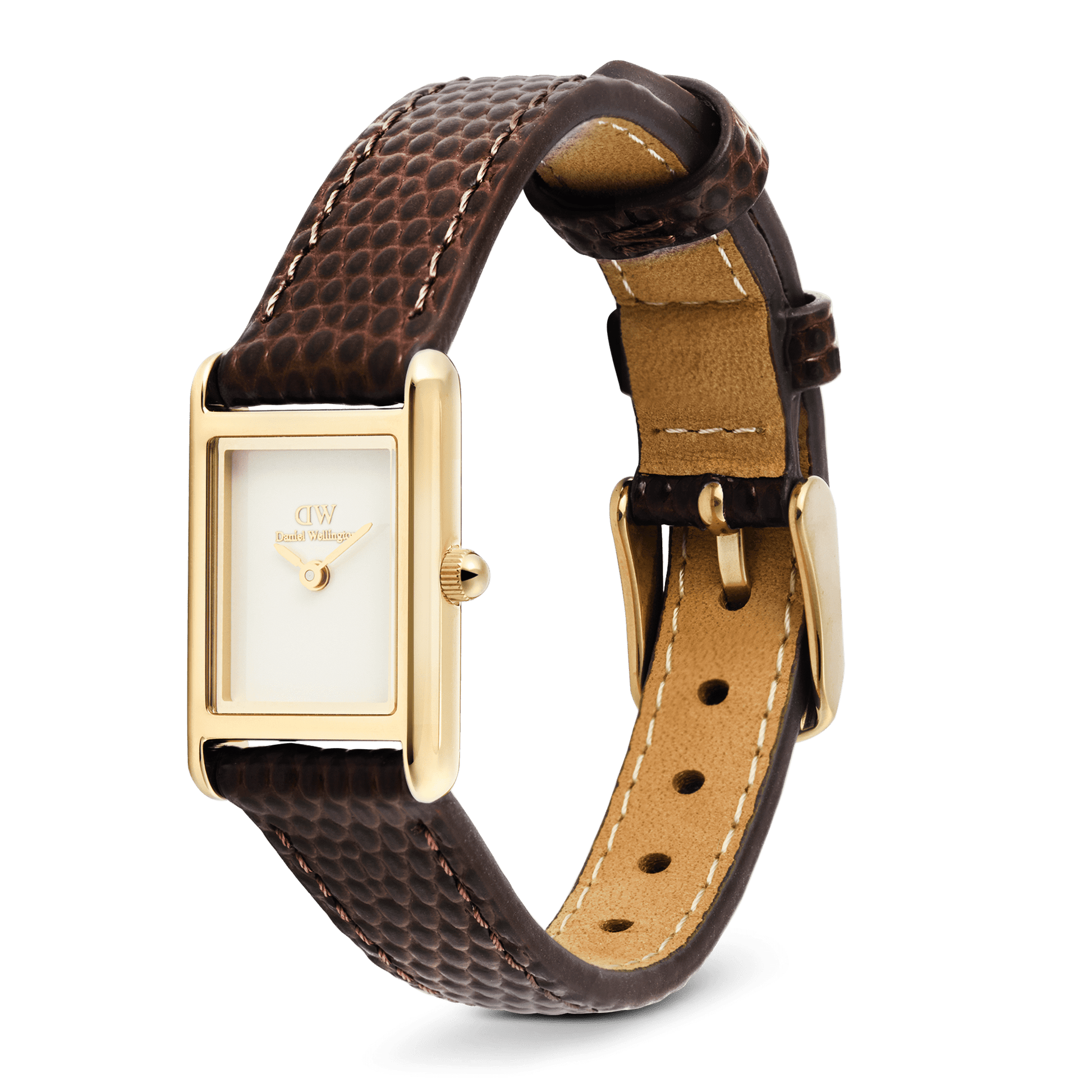 Bound Mini Dark Brown Lizard Gold