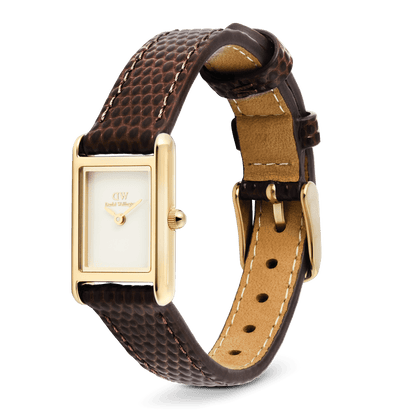 Bound Mini Dark Brown Lizard Gold