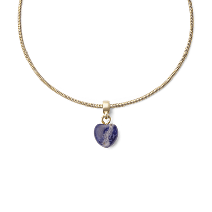Blue Spot Heart Gold Charm