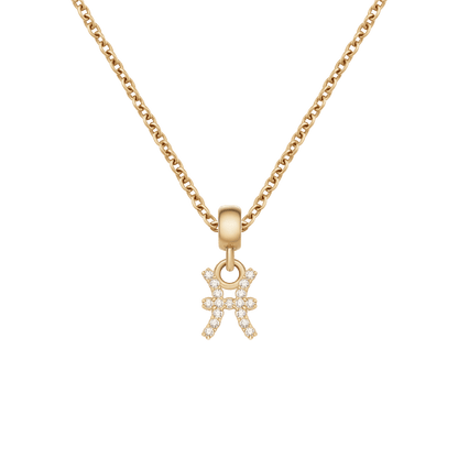 Crystal Zodiac Charm Gold