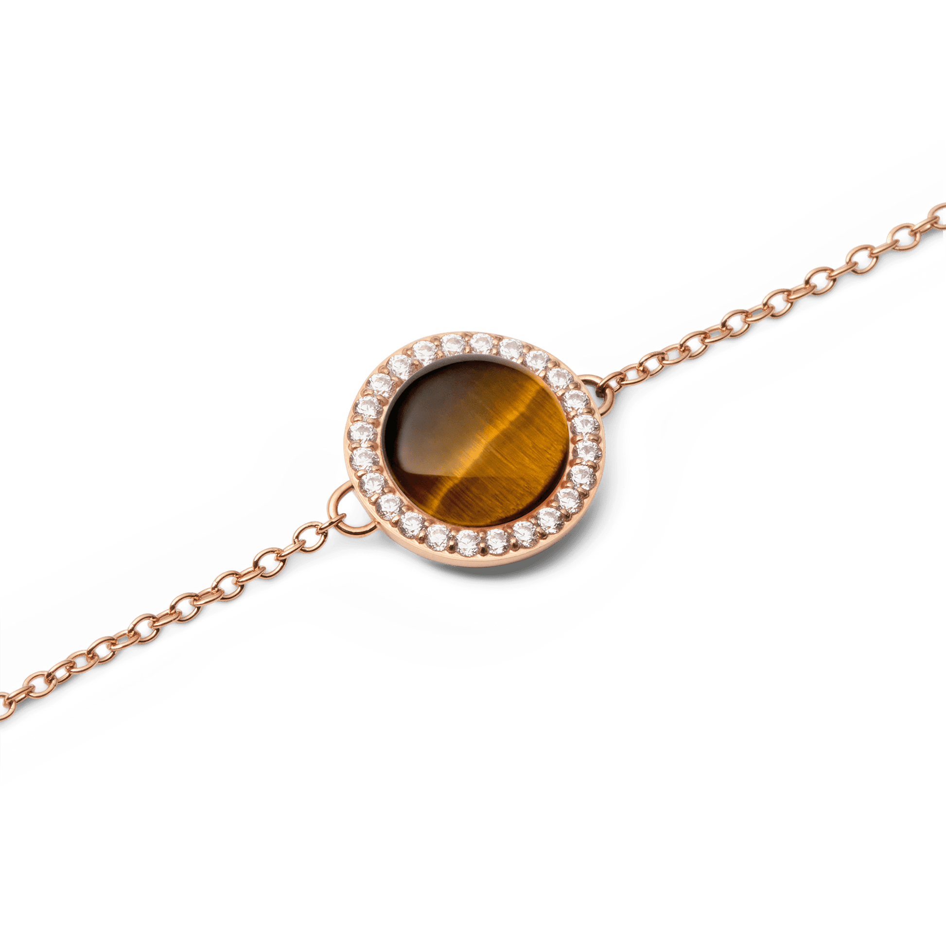 Audrey Bracelet Tiger Eye Rose Gold