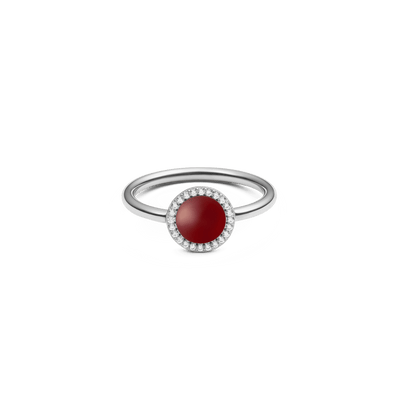 Audrey Ring  Red Agathe Silver