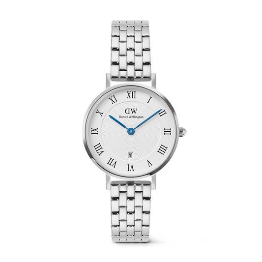Petite Roman Numerals Date 5-link  Silver