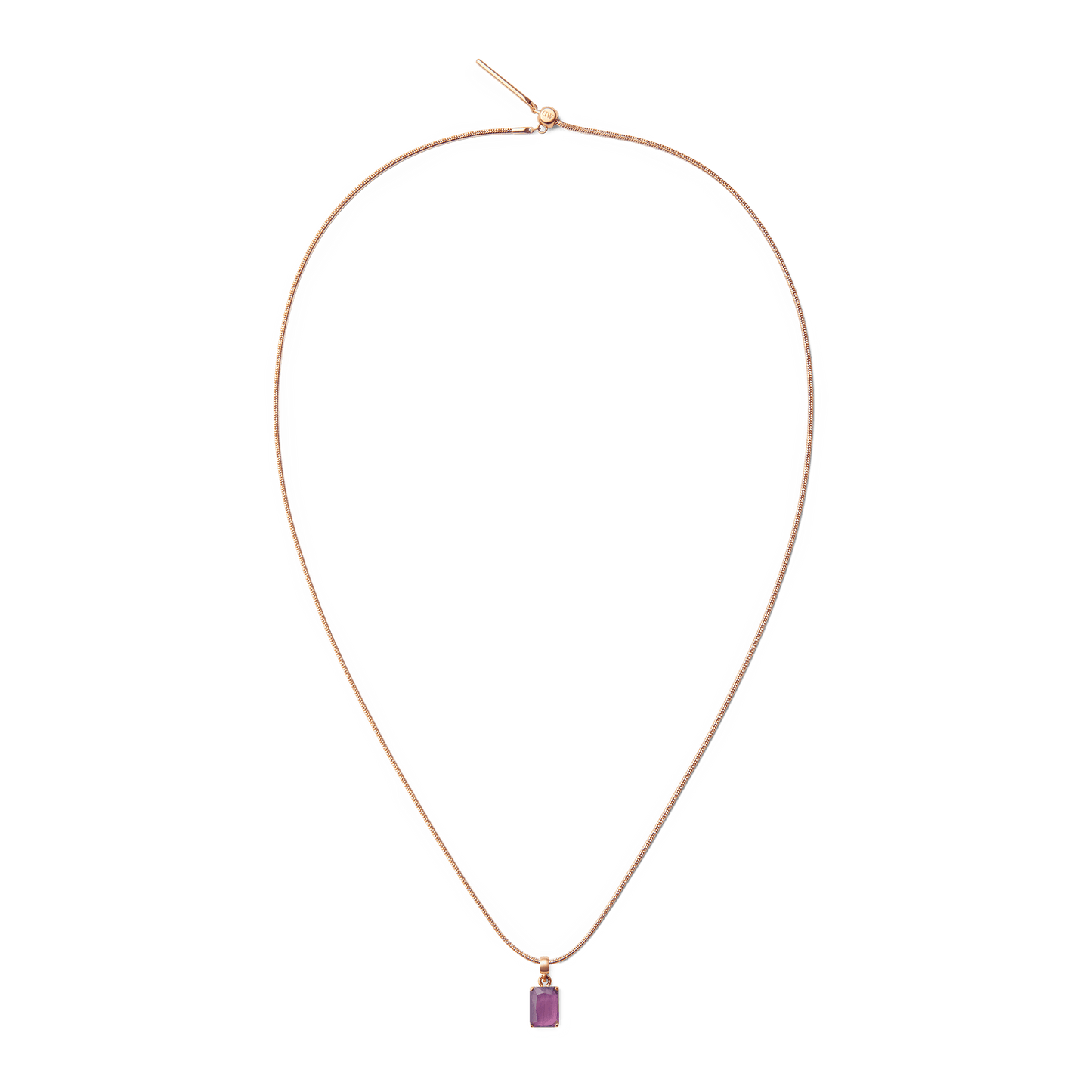 Amethyst Octagon Rose Gold Charm
