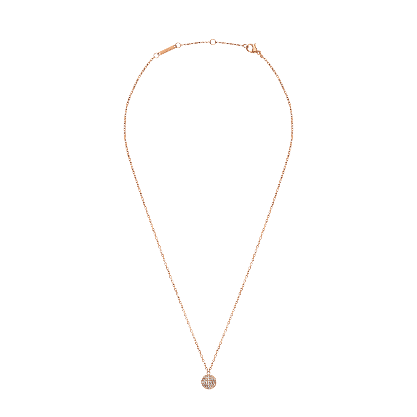 Pavé Crystal Pendant Necklace Rose Gold