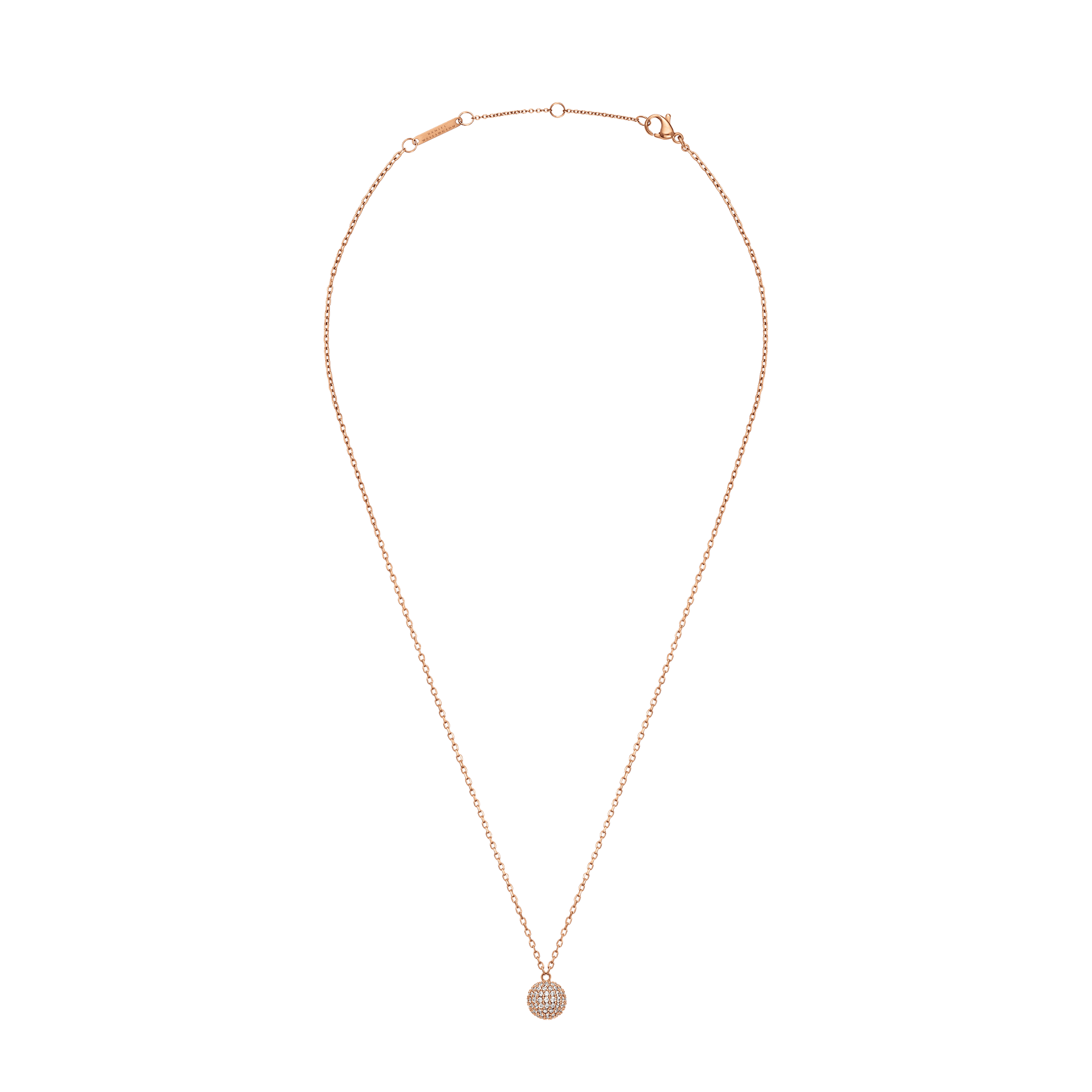 Pavé Crystal Pendant Necklace Rose Gold