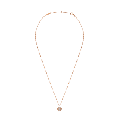 Pavé Crystal Pendant Necklace Rose Gold
