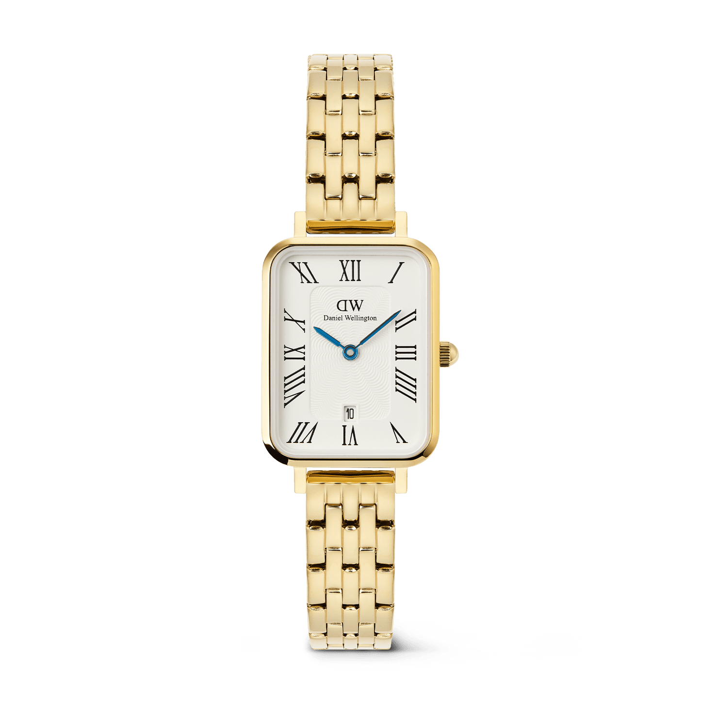 Quadro  Roman Numerals Date 5-link Gold