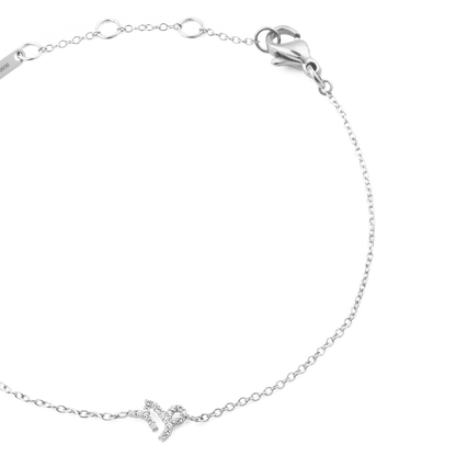 Crystal Zodiac Chain Bracelet Silver