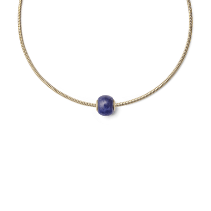 Blue Spot Orb Gold Charm
