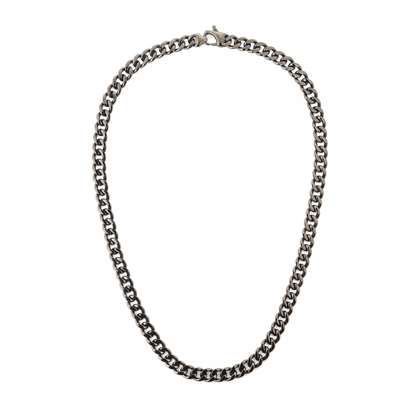 Ellipse Cuban Chain Necklace Graphite