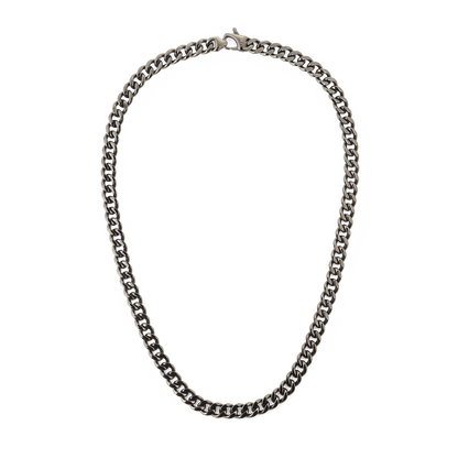 Ellipse Cuban Chain Necklace Graphite