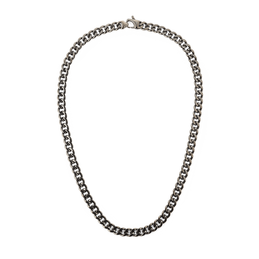 Ellipse Cuban Chain Necklace Graphite