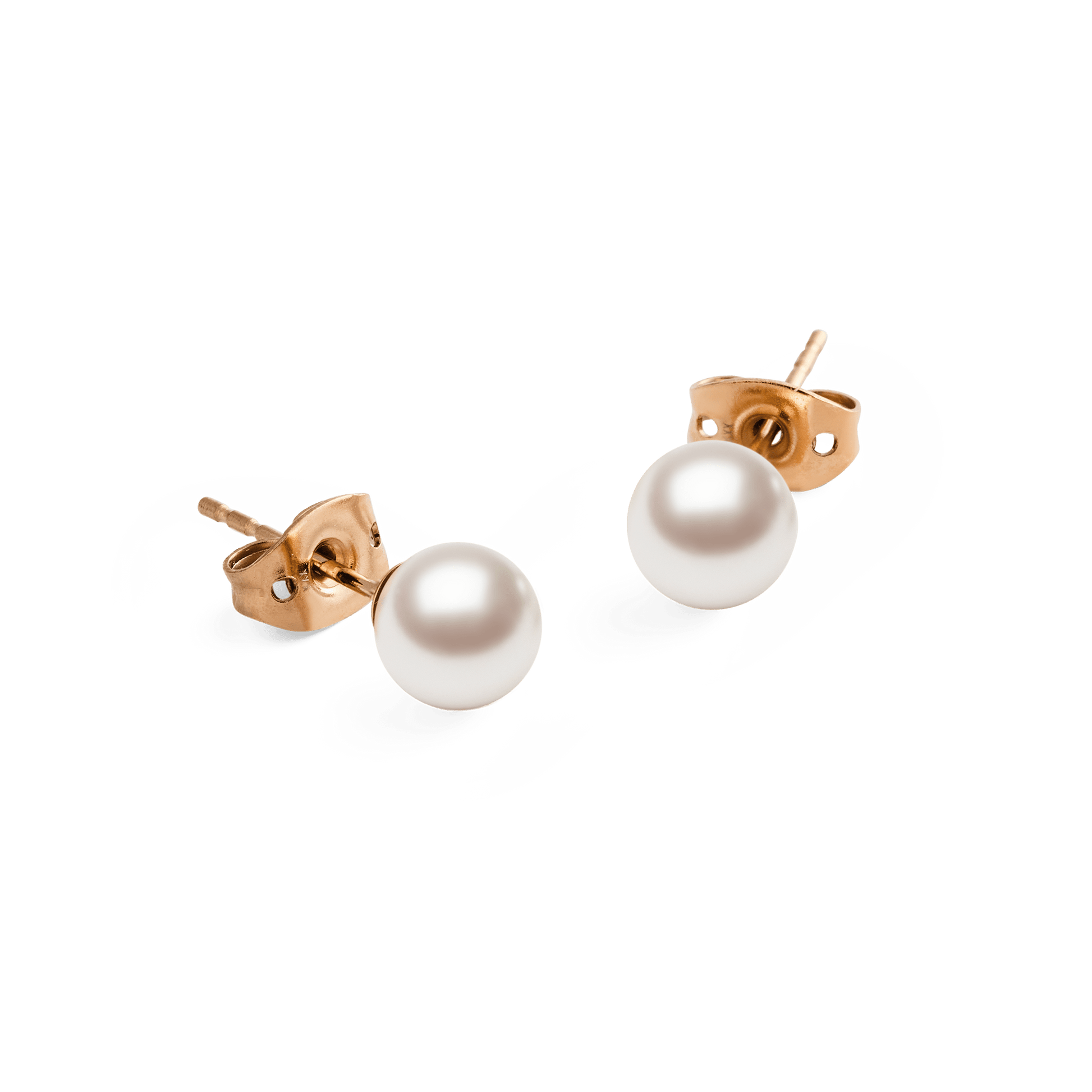 Pearl Stud Earrings Rose Gold