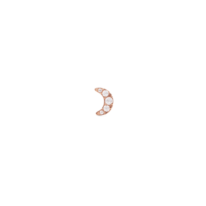 Crystal Moon Stud Rose Gold