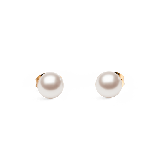Pearl Stud Earrings Rose Gold