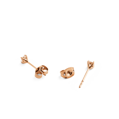 Mirelle Solitaire Stud Earrings Rose Gold