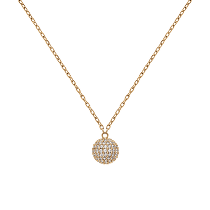 Pavé Crystal Pendant Necklace Gold