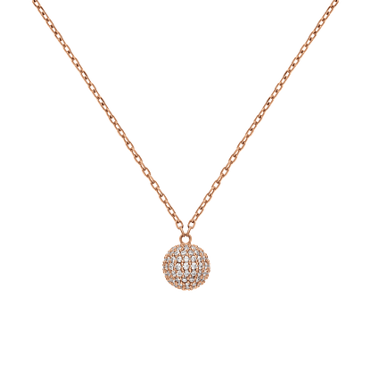 Pavé Crystal Pendant Necklace Rose Gold