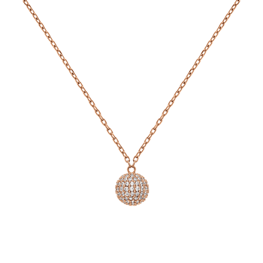 Pavé Crystal Pendant Necklace Rose Gold
