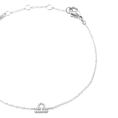 Crystal Zodiac Chain Bracelet Silver