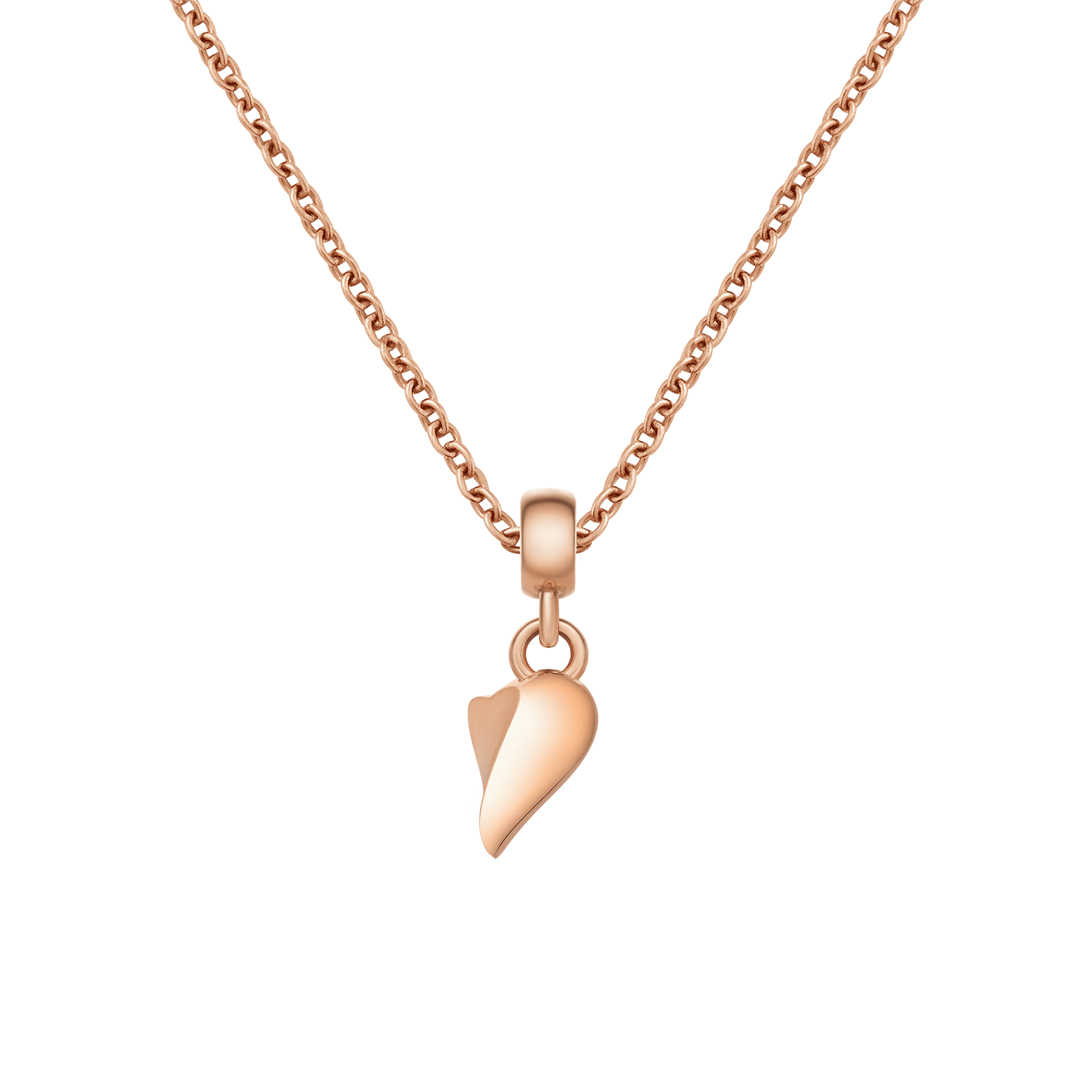 Broken Heart Charm Rose Gold