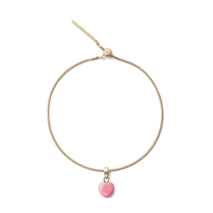 Rhondonite Heart Gold Charm