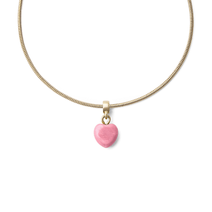 Rhondonite Heart Gold Charm