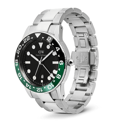 Iconic GMT Link Black Green Ceramic Bezel Silver
