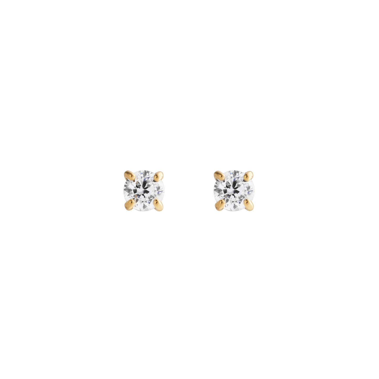 Mirelle Solitaire Stud Earrings Gold
