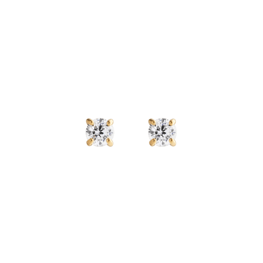 Mirelle Solitaire Stud Earrings Gold
